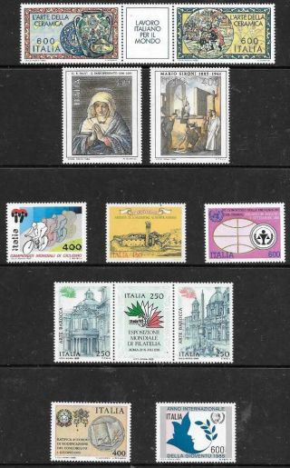 Italy - 3 X Sets,  5 X Singles,  Mnh - 1985 Issues.  Cat £22,