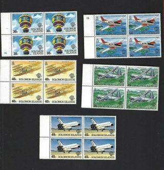 Solomon Islands Sc 497 - 501 (1983) Complete Mnh Blocks