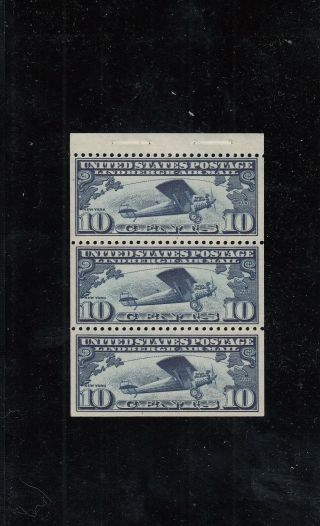 C10a Lindbergh Lh Booklet Pane Of 3 Cv $70