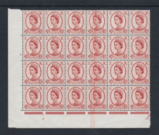 Gb.  1959 41/2d Chestnut Block With Major Printing Flaw Mnh
