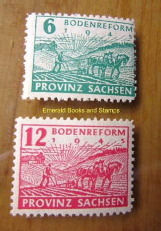 Ebs Germany 1945 Soviet Zone Sbz Saxony Land Reform Perf Michel 85 - 86a Mnh (g)