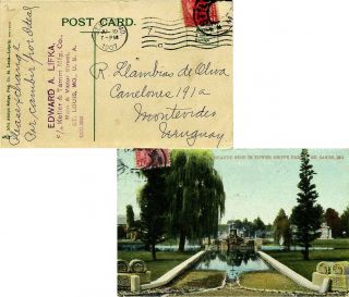 2c Jamestown 1907 St.  Louis,  Mo.  Ppc (beauty Spot In Tower Grove Park,  St.  Louis