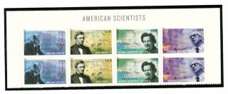 Us 4541 - 44 American Scientists 49c - Forever Header Block Of 8 - Mnh - 2011