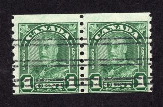 Canada 179xx 1 Cent Deep Green King George V Arch Precancelled Coil Pair Mnh