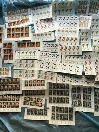 Huge Lot Israel Stamps Dealer Sheets With Stamp Invoice 1960 