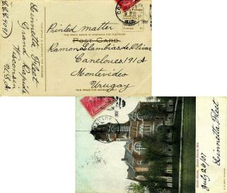 2c Jamestown 1907 Grand Rapids,  Wis.  Ppc (court House,  Grand Rapids,  Wis. ) To Mo