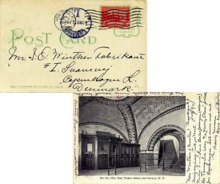 2c Jamestown 1907 York,  N.  Y.  Ppc (city Hall Ticket Office,  The Subway,  N.  Y. )