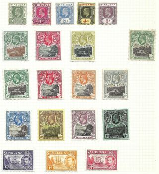 St Helena 1902 - 1944 Kgv - Kgvi 20 Stamp Up To 1/ - And.  High Cat Value.