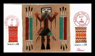 Dr Jim Stamps Us Sand Painting Lois Hamilton Navajo Indian Blankets Fdc Cover