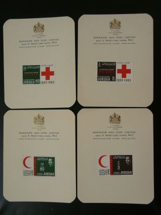 Centenary Of Red Cross Set Of 4 Harrison Photogravure Imperf Stamps Jordan 87735