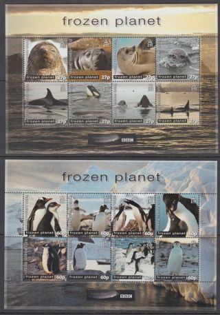 British Antarctic Territory B.  A.  T.  2011 Bbc Frozen Plant Pair Sheetlets