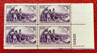 1942 Us Stamp Sc 904 3c Kentucky Statehood Plate Block Of 4