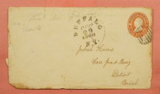 1860 Star Die Stationery U62 Buffalo Ny York Cancel