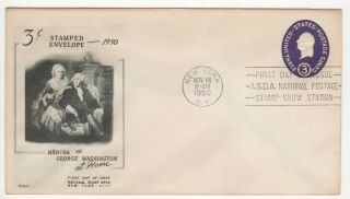 Sss: Fleetwood Envelope Fdc 1950 3c George Washington Asda Sc U534a