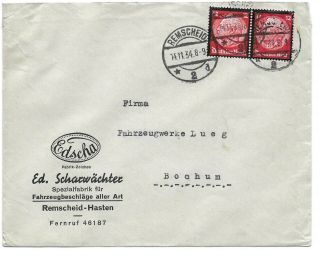Germany Postal History Reich Cover Addr Bochum Canc Remscheid Yr 