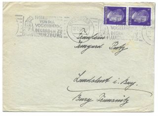 Germany Postal History Wwii Cover Addr Canc Wurzburg Yr 