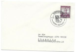 Germany Postal History Wwii Cover Addr Chemnitz Comm Canc Nurnberg Yr 