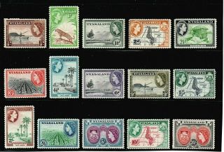 Nyasaland - 1953 - Qe Ii - Complete Set Of Stamps - - Cat.  £75.  00