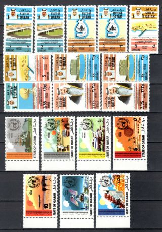 Qatar 1973 - 1974 Selection Of Complete Sets Of Mnh Stamps Unmounted
