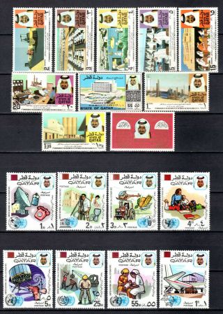 Qatar 1972 - 1973 Selection Of Complete Sets Of Mnh Stamps Unmounted