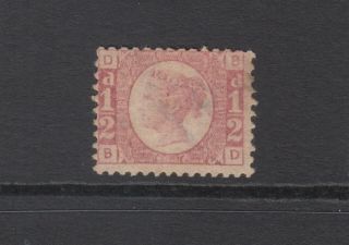 Gb Qv 1/2d Rose Sg49 Plate 11 Bantam " Bd " 1870 No Gum / Stamp