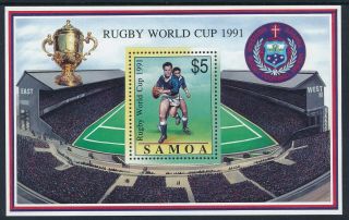 1991 Samoa Rugby World Cup Minisheet Fine Mnh