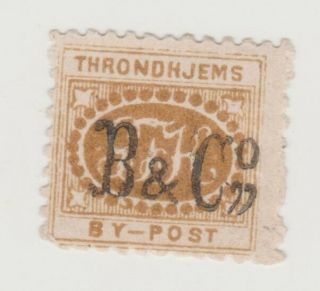 Trondhjem Bypost Norway 1871 Local Post Perforated