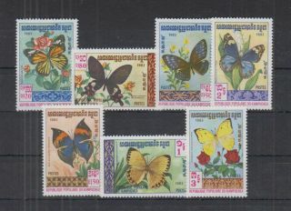 I296.  Kampuchea - Mnh - Nature - Butterflies - Flowers