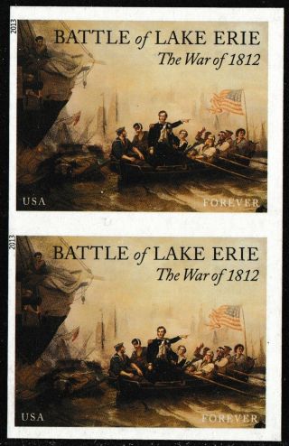 Us 4805a War 1812 Battle Of Lake Erie Imperf Ndc Vert Pair (see Pic) Mnh 2013