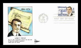 Dr Jim Stamps Us Alfred Verville Air Mail Gill Craft First Day Cover Garden City