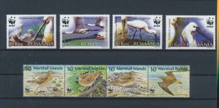 Lk59715 Romania Marshall Islands Animals Fauna Flora Birds Fine Lot Mnh