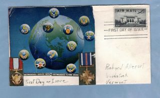 1947 Sc C34 10c Pan - Am Bldg.  Air Mail Hand Made Cachet First Day Cover