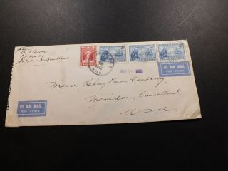 Newfoundland Cover 22 Jun 1942 Air Mail Sent To Meriden Ct Usa Multiple Stamps