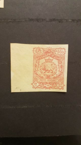 1persia Stamp 12chahi Lion 1persian High Value 1iran Postal History