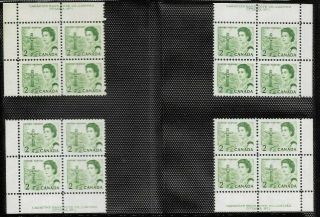 Pk44915:stamps - Canada 455 Centennial Queen 2 Cent Plate 1 Blocks - Mnh