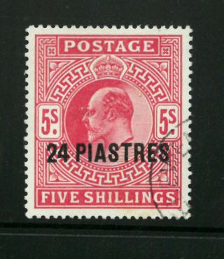 British Levant 24 Piastres On 5 Shillings Vf Signed,  See 2 Scan