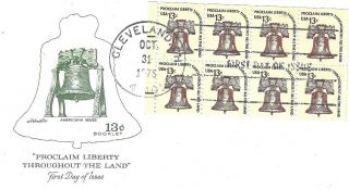 U.  S.  1975 Liberty Bell Booklet Pane 13c Scott 1595c On An Artmaster Fdc Cachet