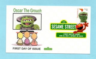 U.  S.  Fdc Oscar The Grouch From The Sesame Street Set
