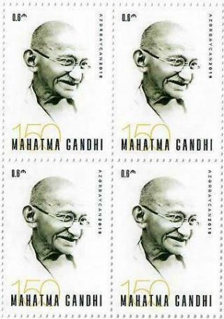 4 Stamps 150th Birth Anniversary Of Mahatma Gandhi.  Azerbaijan Stamps.  2019