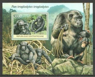 M953 2012 Central Africa Wwf Fauna Animals Primates Monkeys 1bl Mnh