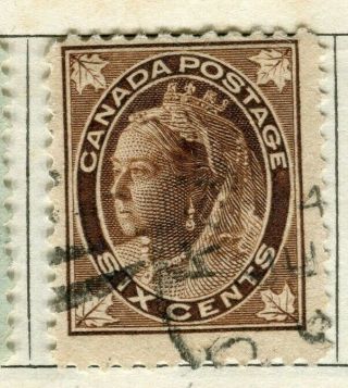 Canada; 1897 Early Qv Maple Leaf Issue Fine 6c.  Value