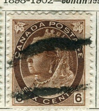 Canada; 1898 Early Qv Maple Leaf Issue Fine 6c.  Value
