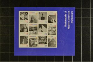 2005 Scott 3910 - 37¢ - Architectural Structures - Souvenir Sheet Of 12 - Mnh