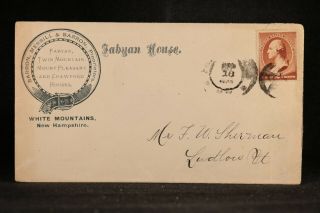 Hampshire: White Mountains 1885 Fabyan House Hotel Advertising Cover