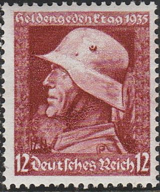 Stamp Germany Mi 570x Sc 453 1935 Ww2 Reich War Memorial Soldier Hero Wwi Mnh