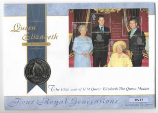 Gb 2000 100th Birthday Queen Elizabeth Mother Royal Mail Coin Cover With £5 Coin