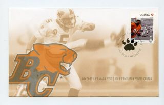 Canada Fdc 2569 Grey Cup Bc Lions Football 2012 73 - 6