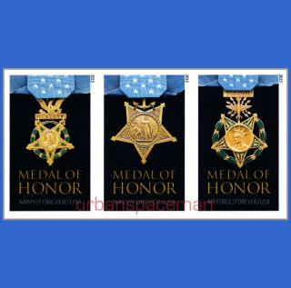4988b Medal Of Honor 2015 Army Navy Air Force Vietnam Imperf Strip Of 3 Designs