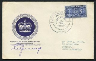 Newfoundland 1939 Royal Visit - Fdc