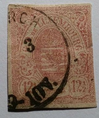 Luxembourg 1859 12 1/2c Imperf €400.  Photos For Margins.  Fault